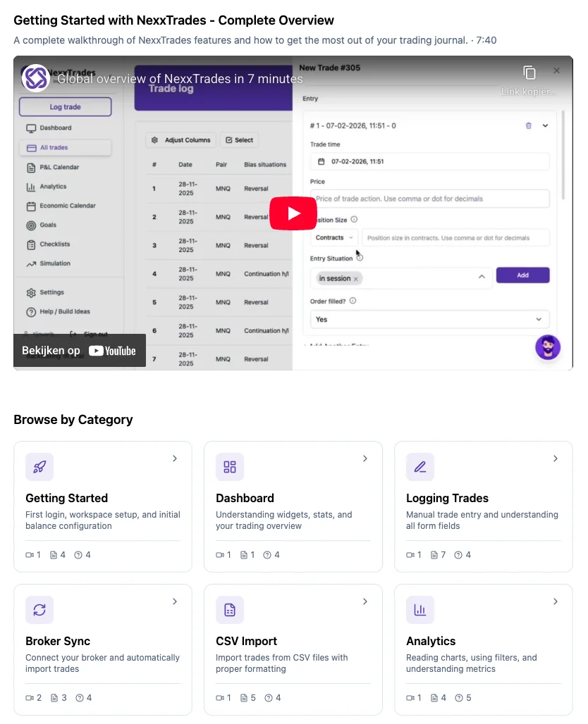 Platform Update: Help Center - Video Tutorials, Guides & FAQs | NexxTrades